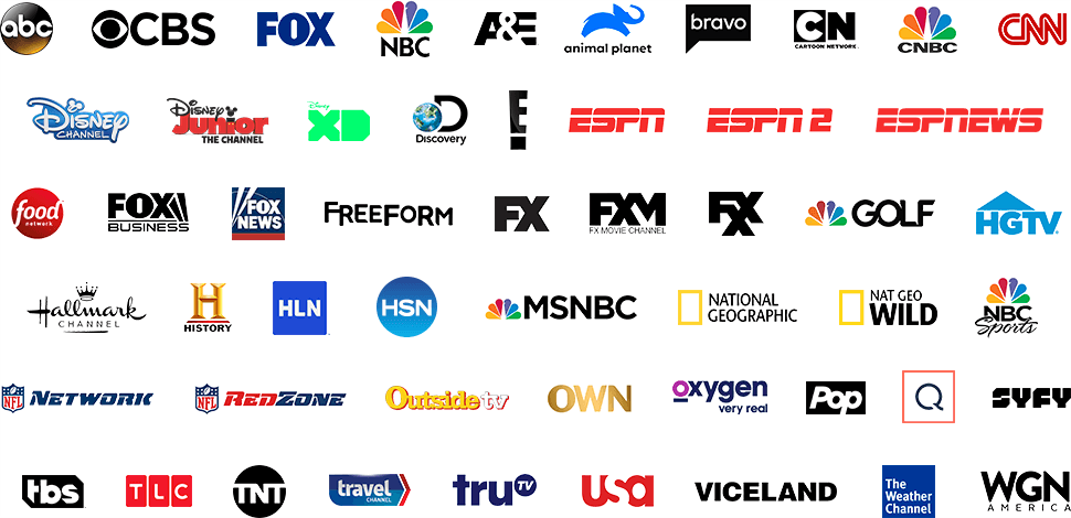 Logo grid of available TV networks