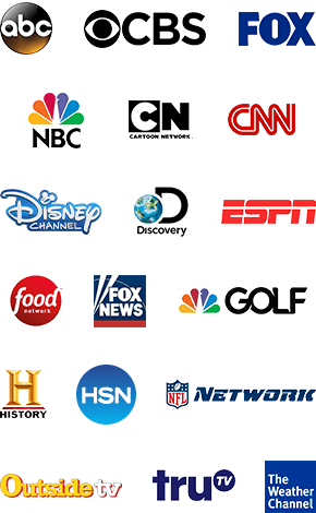 Logo grid of available TV networks